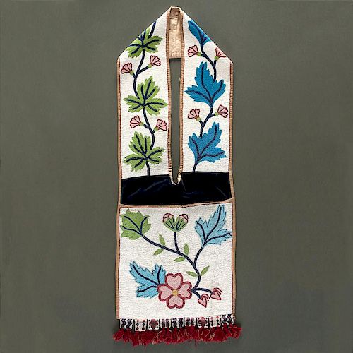 Anishinaabe [Ojibwe] Beaded Bandolier Bag From the Collection of John O. Behnken, Georgia