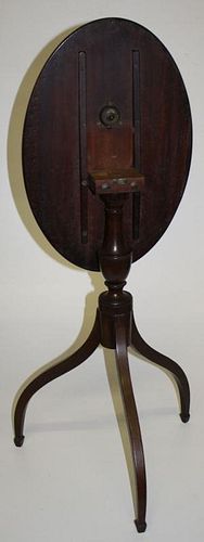 Early 19th c mahogany spade foot spider leg candle stand