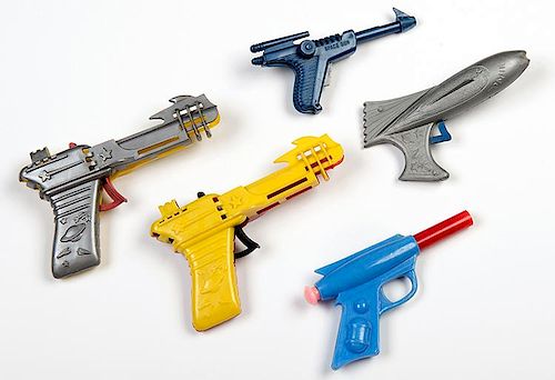 Group of Five Vintage Plastic Space Guns