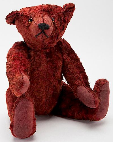 Antique Red Mohair Teddy Bear