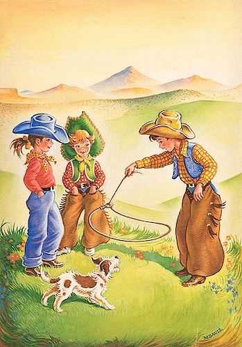 Children Playing at Being Cowboys
