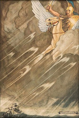 Bellerophon on Pegasus in a Thunderstorm