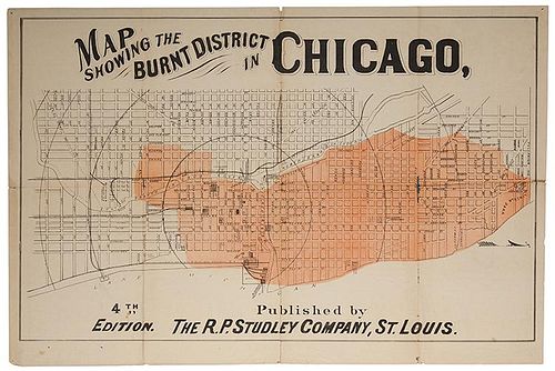 Map Showing the Burnt District in Chicago