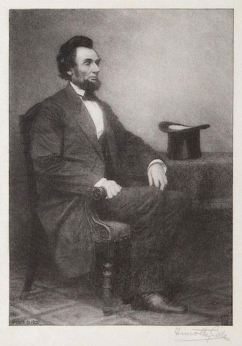 Antique Engraved Portrait of Lincoln