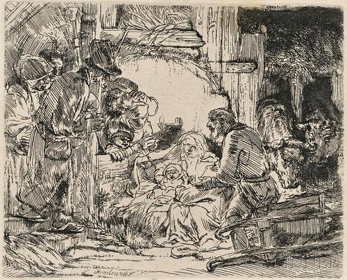 Rembrandt van Rijn (Dutch, 1606-1669)      The Adoration of the Shepherds: With the Lamp