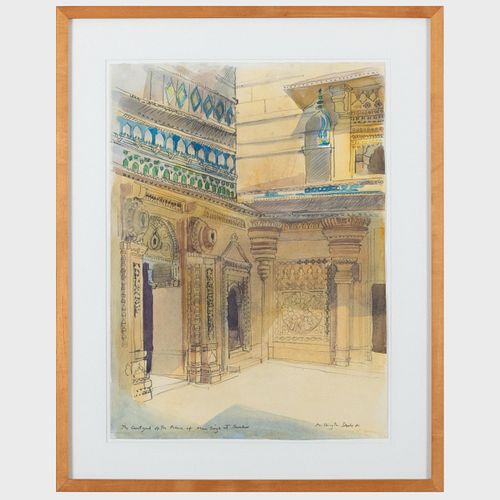Teddy Millington-Drake (1932-1994): The Courtyard  of the Palace of Man Singh, Gwalior, India; and The Tomb of Altamish, Delhi