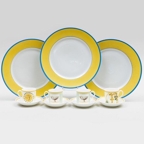 Assembled French Yellow Ground Porcelain Part Service