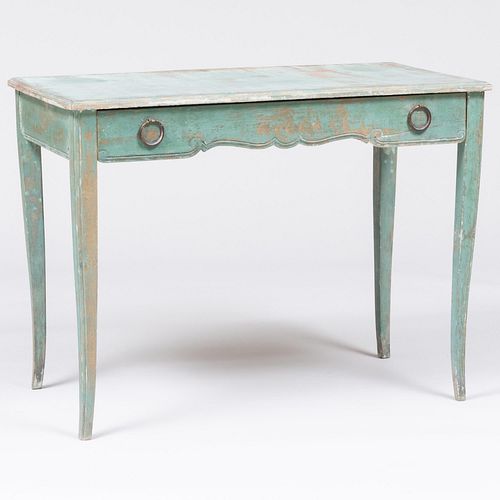 Louis XV Style Provincial Blue Painted Desk, of Recent Manufacture