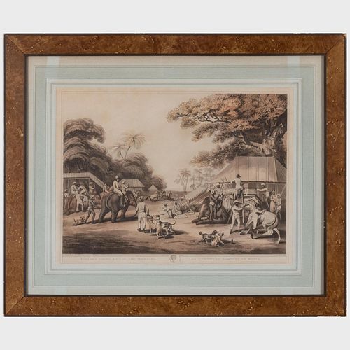 Samuel Howitt (c. 1765-1822): Hunters Going Out in the Morning; Sices, or Grooms, Leading Out Horses; Dooreahs, or Dog Keepers, Leading Out Dogs; and 