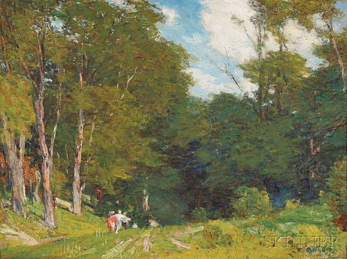 Edward Potthast (American, 1857-1927)      Path into The Wood