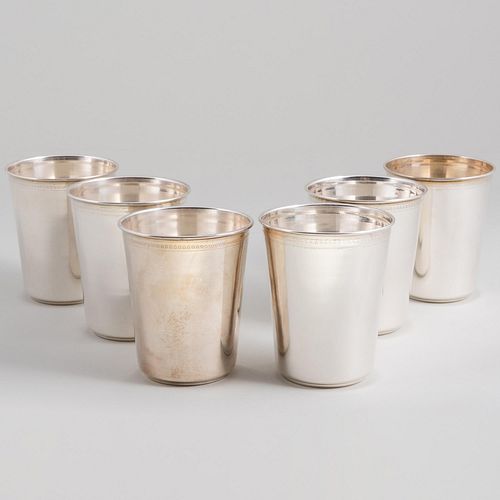 Set of Six Continental Silver Tumblers