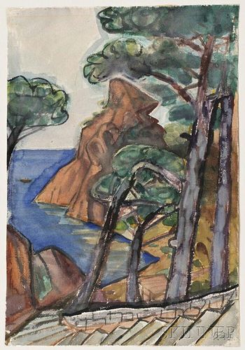 Otto Dix (German, 1891-1969)      Coastal Cliffs, possibly La Ciotat, France