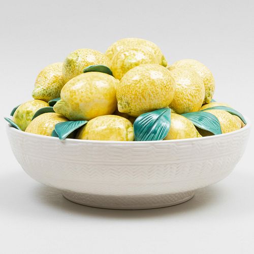 Este for Tiffany & Co. Faience Bowl of Lemons