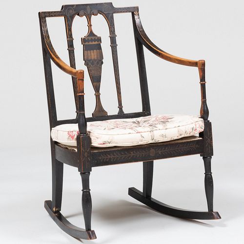 George III Style Black Japanned Rocking Chair