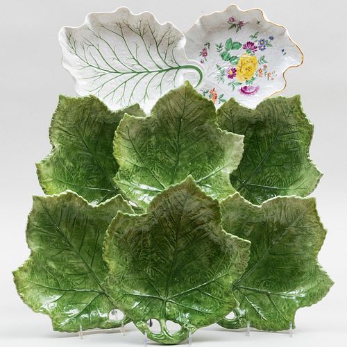 Group of Porcelain Leaf Shaped Wares