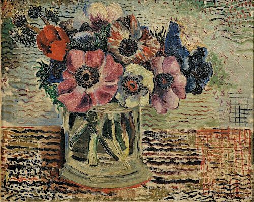 Christopher (Kit) Wood (British, 1901-1930)      Anemones in a Glass Jar