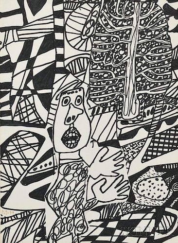 J. Jean Dubuffet (French, 1901-1985)      Situation LXXXXI (a l'arbre)