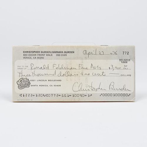 Chris Burden (1946-2015).  Full Financial Disclosure. Los Angeles, USA:  Jan Baum/Iris Silverman Gallery, 1977,