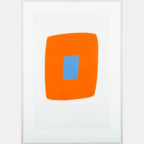 Ellsworth Kelly (American, b. 1923) Orange with Blue, 1964-1965, Silkscreen,