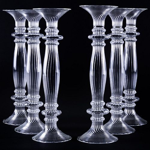 Set of Six Murano Glass Candlesticks