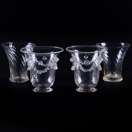 Two Pairs of Blown Glass Vessels