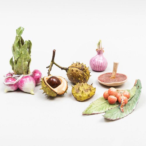 Group of Lady Anne Gordon Porcelain Models of Fruits and Vegetables