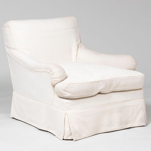 Modern Woven Slipcover Upholstered Armchair