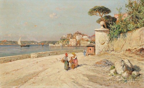 Giuseppe Carelli (Italian, 1858-1921)      On the Italian Coast