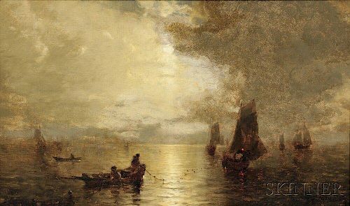 George Herbert McCord (American, 1848-1909)      Fishing Boats at Night