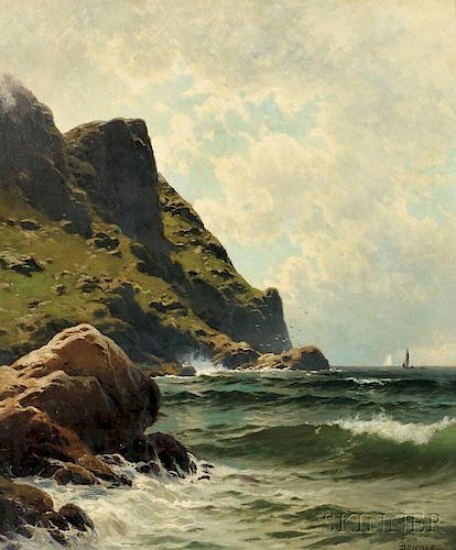 Alfred Thompson Bricher (American, 1837-1908)      Ocean Cliffs, Sunlight