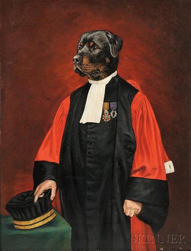Thierry Poncelet (Belgian, b. 1946)      The Honorable Rottweiler, Magistrate