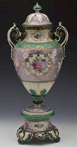 French Porcelain Covered Urn