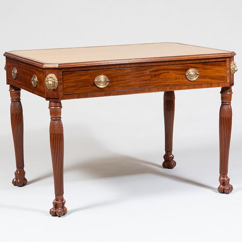 Victorian Carved Mahogany Writing Table