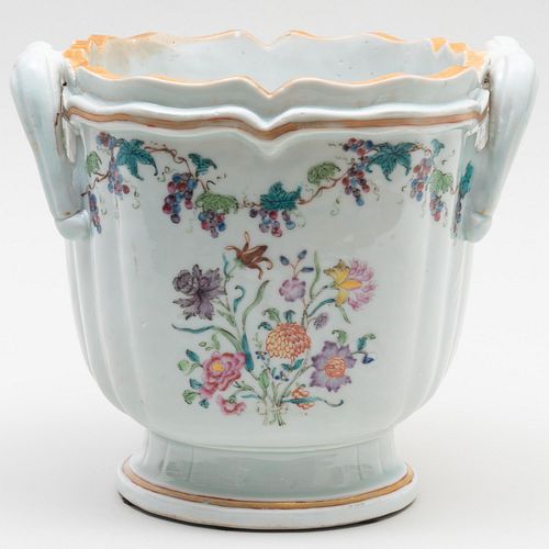 Chinese Export Famille Rose Porcelain Wine Cooler 