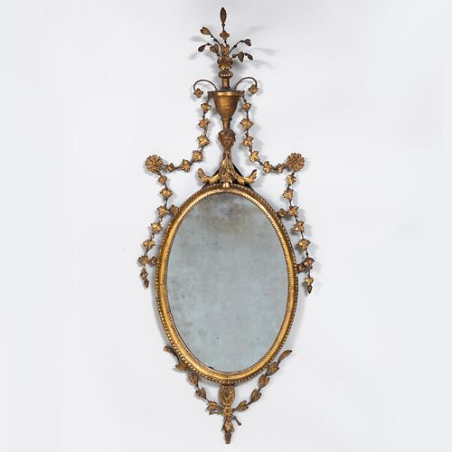 George III Giltwood and Gilt-Composition Mirror