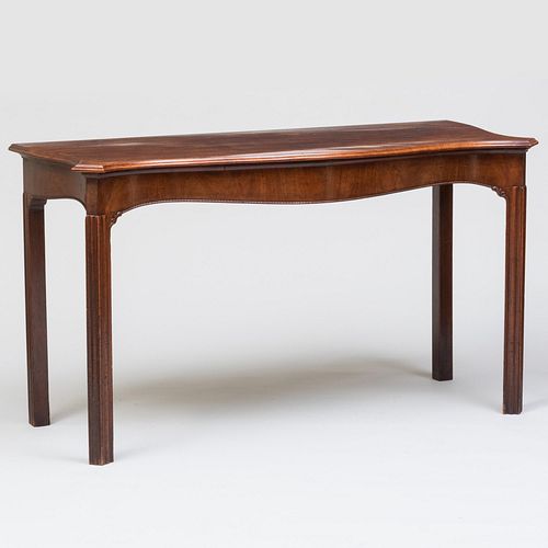 George III Carved Mahogany Serpentine Front Serving Table