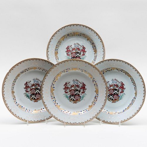 Set of Four Chinese Export Amorial Porcelain Plates with Arms of Roberts Quartering Price