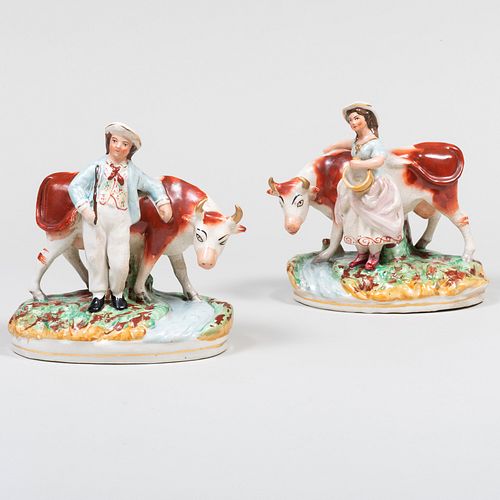 Pair of Staffordshire Milking Groups