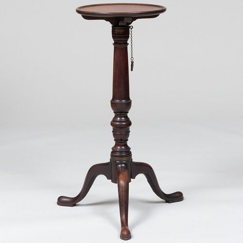 Early George III Mahogany Ratchet Candle Stand