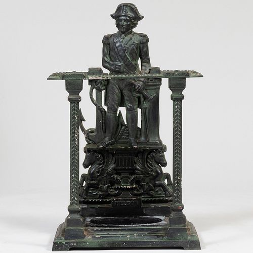 Painted Cast Iron Umbrella Stand of Admiral Lord Nelson