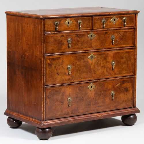 William and Mary Inlaid Walnut Chest of Drawers