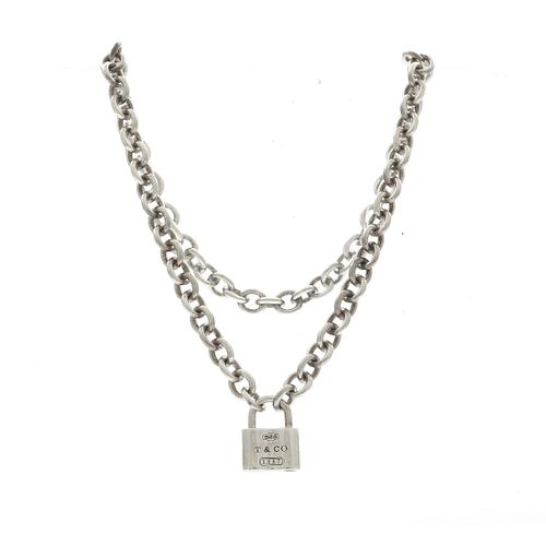 Tiffany & Co. Sterling Silver Necklace with Padlock