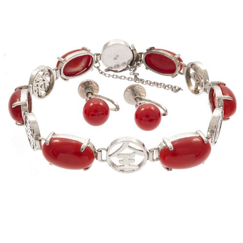 Coral, 18k, 14k, White Gold Jewelry Suite