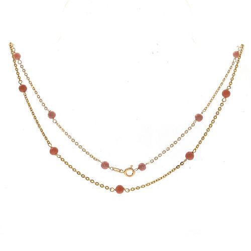 Coral, 18k Yellow Gold Necklace