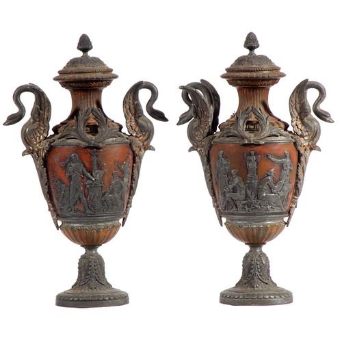 A Pair of French Neoclassical Urns E. Picault