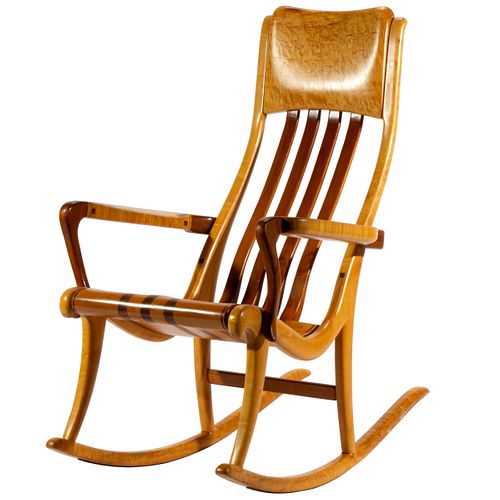 Galerie Dugal Rocking Chair 44in. (112cm) h. 25in. (64cm) w. 45in. (114cm) length of rocker.