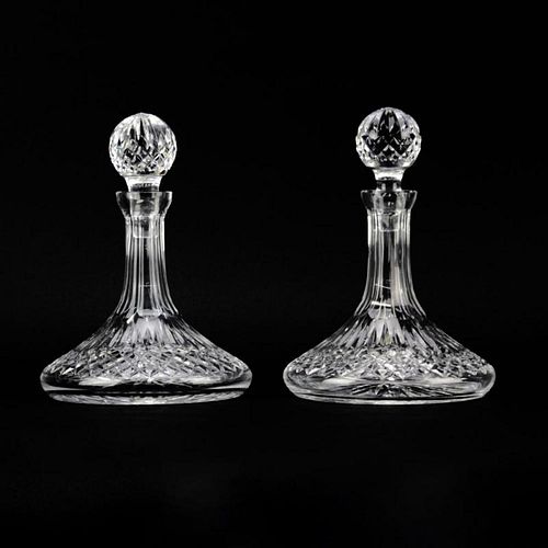 Pair of Waterford Lismore Crystal Ships Decanter