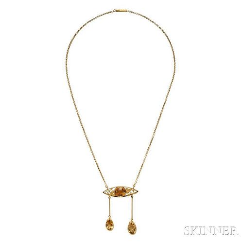 14kt Gold and Citrine Negligee
