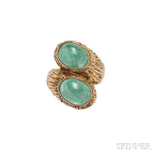 14kt Gold and Emerald Bypass Ring