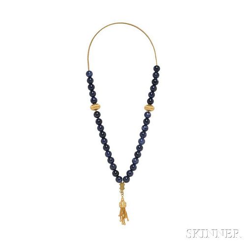 18kt Gold and Sodalite "Worry Beads,"